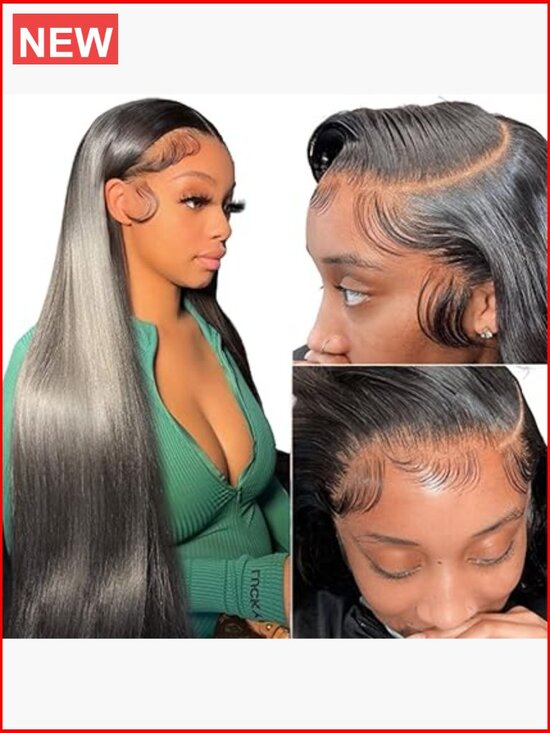 Straight HD Lace Front Human Hair Wig 13x4 Glueless Pre Plucked 180% Density 24 main image 6